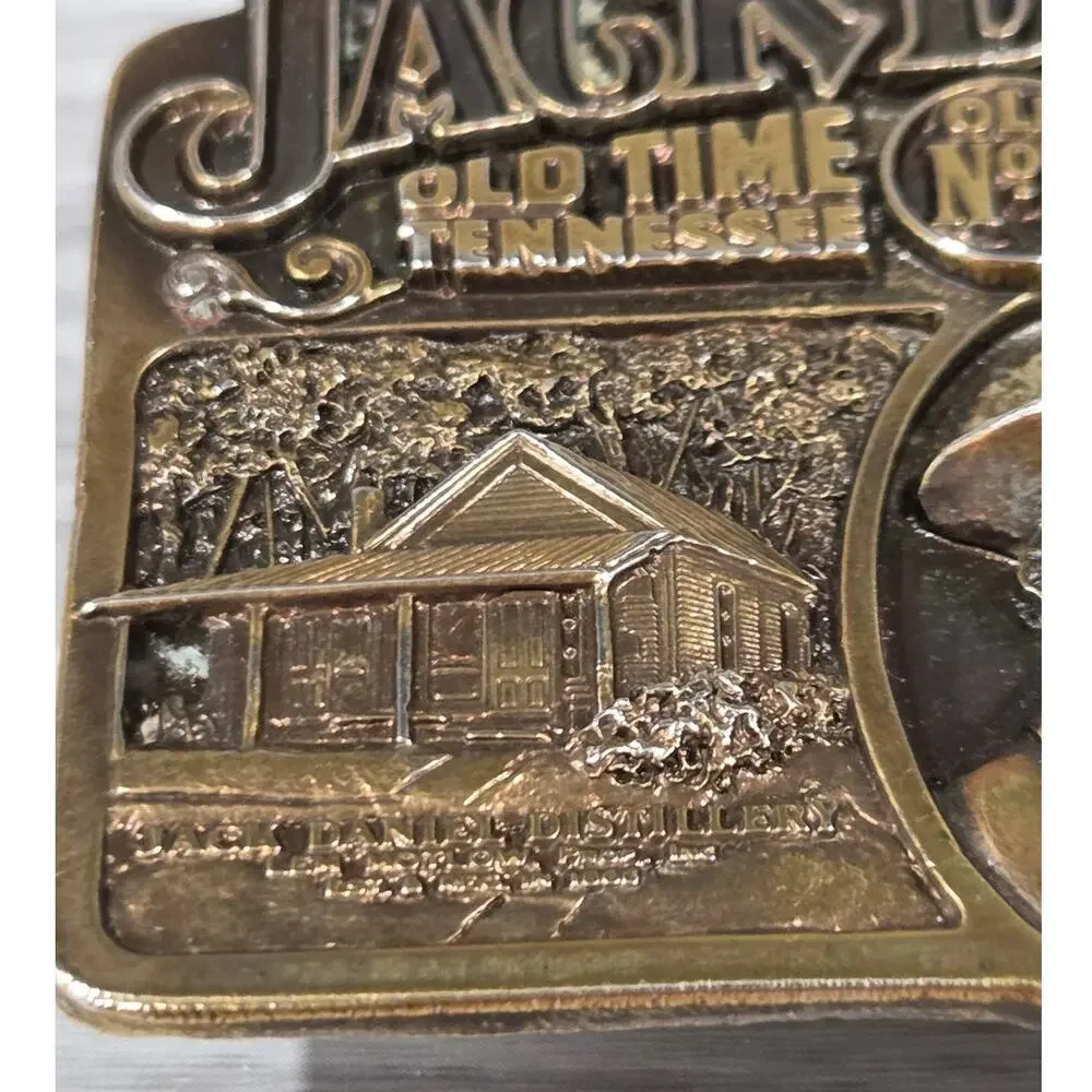 Jack Daniel's Brass Belt Buckle 1989 Bergamot Old No. 7 Display Case Included